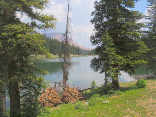 A private lake, but we pedal around the corner and get to climb some more.